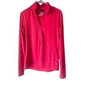 Nike Pro Dri-Fit Women's Large Hot Pink Barbie Half Zip Running Pullover Sweater